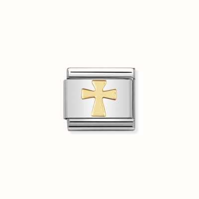Nomination COMPOSABLE Classic RELIGIOUS In Stainless Steel And 18k Gold Cross 030105/01