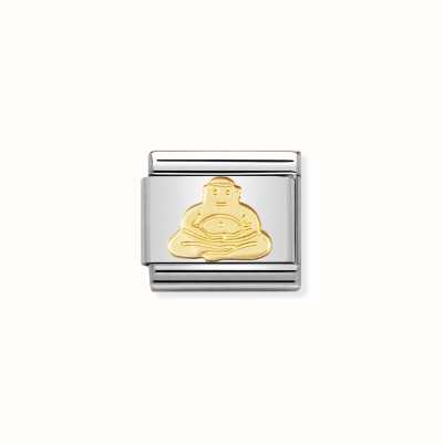 Nomination COMPOSABLE Classic RELIGIOUS In Stainless Steel And 18k Gold Buddha 030105/06