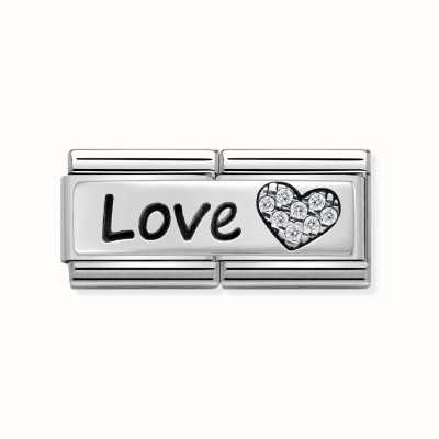 Nomination Composable DOUBLE Classic SYMBOLS Steel Cub Zircon And Silver 925 Love And Heart 330731/05