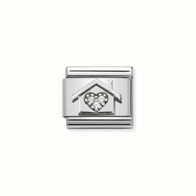 Nomination Composable CL Symbols Stainless Steel Silver 925 And Cubic Zirconia Home With Heart 330311/11