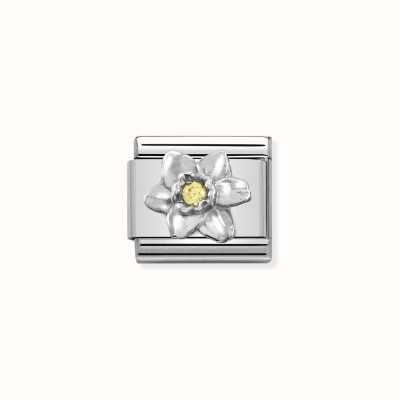 Nomination Composable CL Symbols Stainless Steel Silver 925 And Cubic Zirconia Daffodil 330311/14