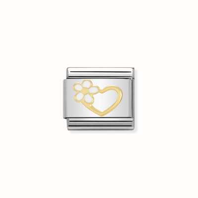 Nomination Composable Classic LOVE 1 Stainless Steel Enamel And 18k Gold Heart With Flower 030253/40