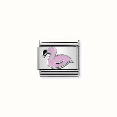 Nomination Composable Classic SYMBOLS In Stainless Steel Enamel And Silver 925 Flamingo 330202/43