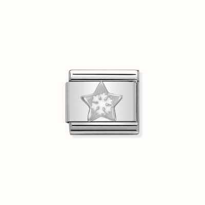 Nomination Composable Classic SYMBOLS In Stainless Steel Enamel And Arg. 925 Star With Snowflake 330204/01