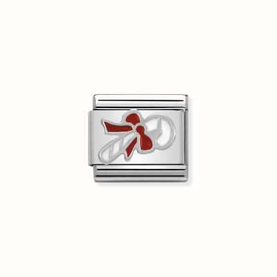 Nomination Composable Classic SYMBOLS In Stainless Steel Enamel And Arg. 925 Candy Cane 330204/07