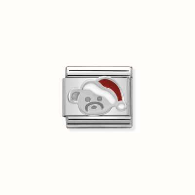 Nomination Composable Classic SYMBOLS In Stainless Steel Enamel And Arg. 925 Bear With Hat 330204/13