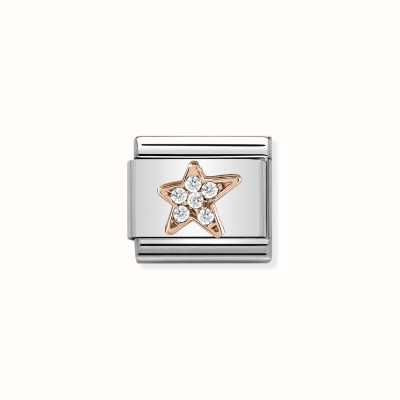 Nomination Composable Classic Symbols In Stainless Steel With 9k Rose Gold And CZ Asymmetric Star 430302/16