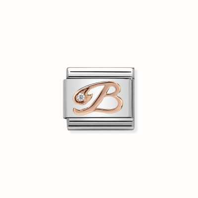 Nomination Composable Classic LETTERS Steel Zircon And 9k Rose Gold B 430310/02