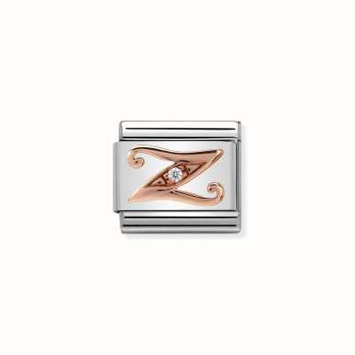 Nomination Composable Classic LETTERS Steel Zircon And 9k Rose Gold Z 430310/26