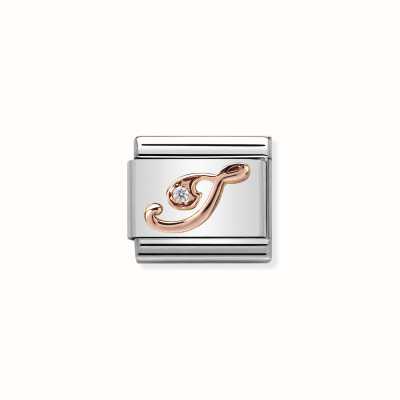 Nomination Composable Classic LETTERS Steel Zircon And 9k Rose Gold I 430310/09
