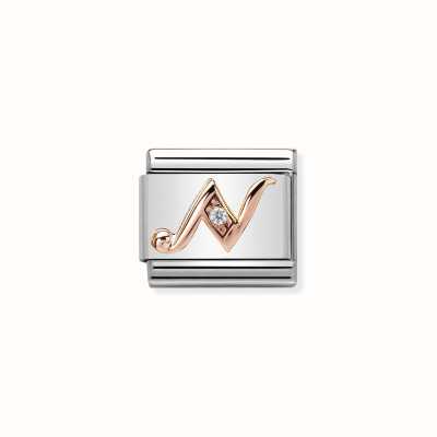Nomination Composable Classic LETTERS Steel Zircon And 9k Rose Gold N 430310/14