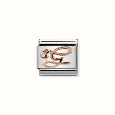 Nomination Composable Classic LETTERS Steel Zircon And 9k Rose Gold G 430310/07