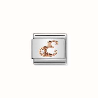 Nomination Composable Classic LETTERS Steel Zircon And 9k Rose Gold E 430310/05