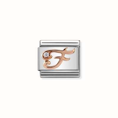 Nomination Composable Classic LETTERS Steel Zircon And 9k Rose Gold F 430310/06