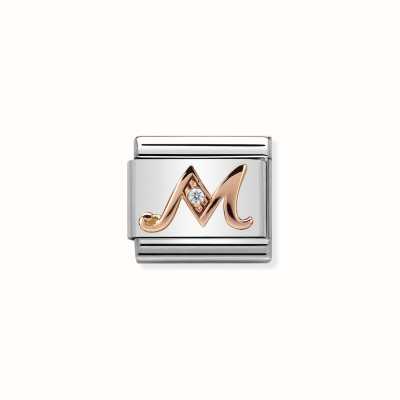 Nomination Composable Classic LETTERS Steel Zircon And 9k Rose Gold M 430310/13