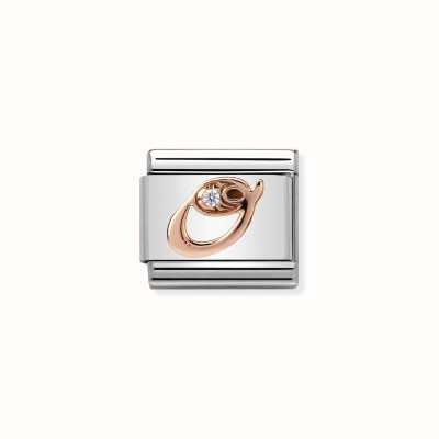 Nomination Composable Classic LETTERS Steel Zircon And 9k Rose Gold O 430310/15