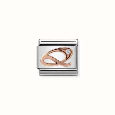 Nomination Composable Classic LETTERS Steel Zircon And 9k Rose Gold Q 430310/17