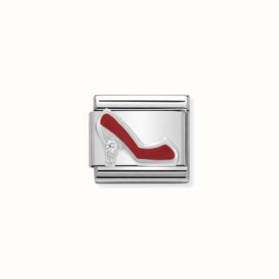 Nomination Composable CL SIMBOLS Stainless Steel Enamel 1 Cub. Zirc And 925 Silver RED Stiletto 330305/10