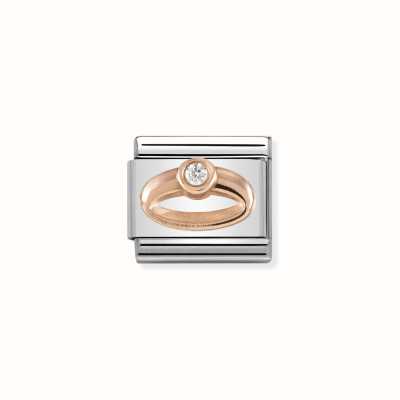 Nomination Composable Classic Symbols In Stainless Steel With 9k Rose Gold And CZ Ring 430305/04