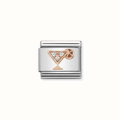 Nomination Composable Classic Symbols In Stainless Steel With 9k Rose Gold And CZ Cocktail 430305/28