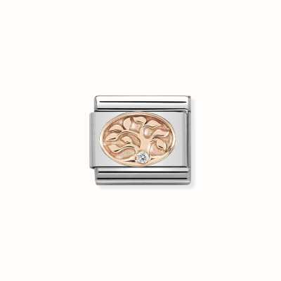 Nomination Composable Classic Symbols In Stainless Steel With 9k Rose Gold And CZ Tree Of Life 430305/12