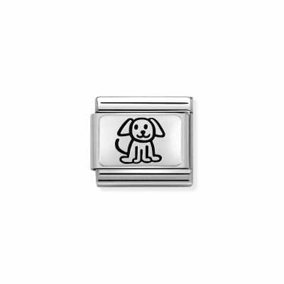 Nomination Composable Classic OXYDISED PLATES 2 In Steel And 925 Silver Family Dog 330109/52