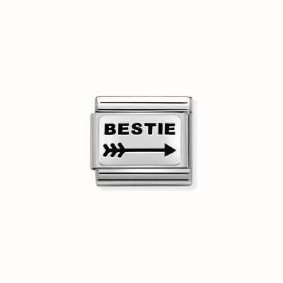 Nomination Composable Classic OXYDISED PLATES 2 In Steel And 925 Silver Arrow Left BESTIE 330109/42