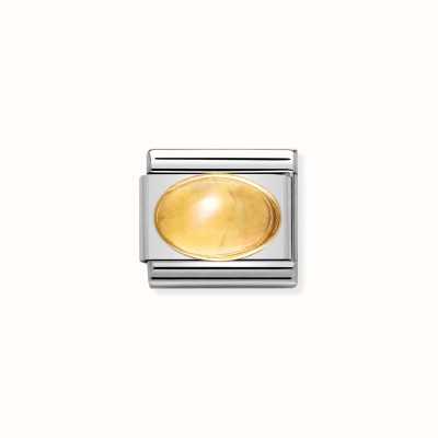 Nomination COMPOSABLE Classic OVAL STONES In Stainless Steel With 18k Gold CITRINE 030504/07
