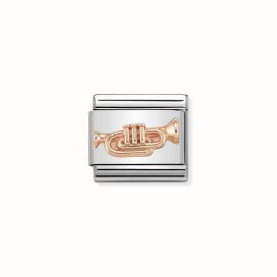 Nomination Composable Classic RELIEF SYMBOLS Stainless Steel And Gold 9k Trumpet 430106/10