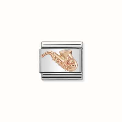 Nomination Composable Classic RELIEF SYMBOLS Stainless Steel And Gold 9k Saxophone 430106/12