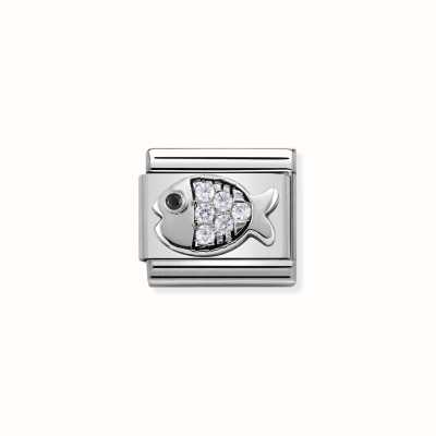Nomination Composable CL SYMBOLS Steel Cubic Zirconia And Silver 925 Fish With White CZ 330304/28