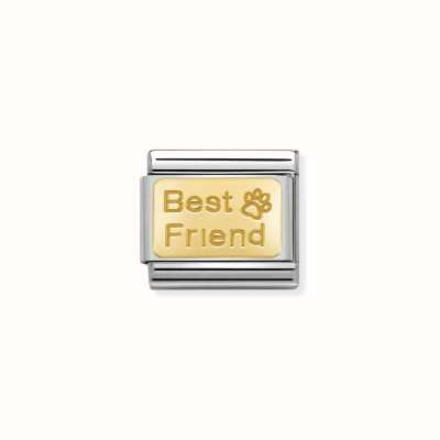 Nomination COMPOSABLE Classic ENGRAVED SIGNS In Stainless Steel With 18k Gold CUSTOM Best Friend With Footprint 030121/50