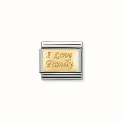 Nomination COMPOSABLE Classic ENGRAVED SIGNS In Stainless Steel With 18k Gold CUSTOM I Love Family 030121/33