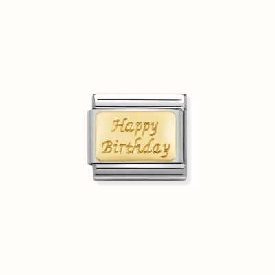 Nomination COMPOSABLE Classic ENGRAVED SIGNS In Stainless Steel With 18k Gold CUSTOM Happy Birthday (engraved) 030121/09