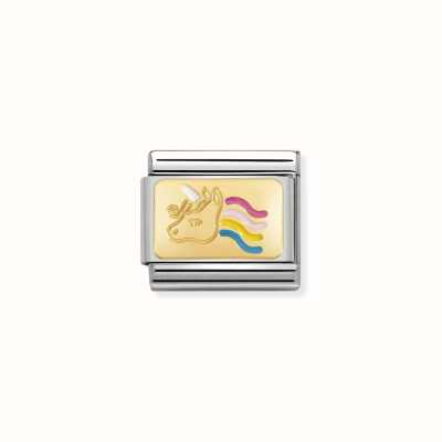 Nomination Composable Classic PLATES Steel Enamel And 18k Gold Unicorn 030284/28