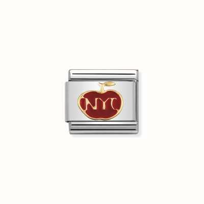 Nomination COMPOSABLE Classic 1 FUN In Stainless Steel With Enamel And 18k Gold The Big Apple (NY) 030243/19