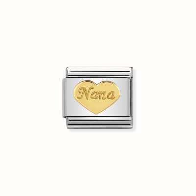 Nomination Composable Classic SYMBOLS And Steel And 18k Gold Nana Heart 030162/43