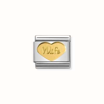 Nomination Composable Classic SYMBOLS And Steel And 18k Gold Wife Heart 030162/42
