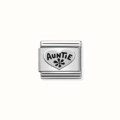 Nomination Composable Classic OXIDIZED SYMBOLS In St.steel And Sterling Silver Auntie Heart 330101/17