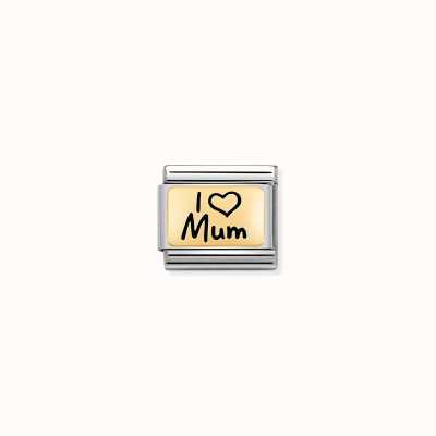 Nomination Composable Classic PLATES (IC) In Steel And 18k Gold I Love Mum 030166/01