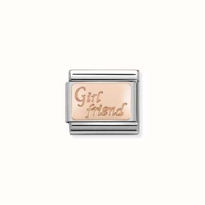 Nomination Composable Classic ENGRAVED WRITINGS Steel And 9k Rose Gold Girl Friend 430108/13