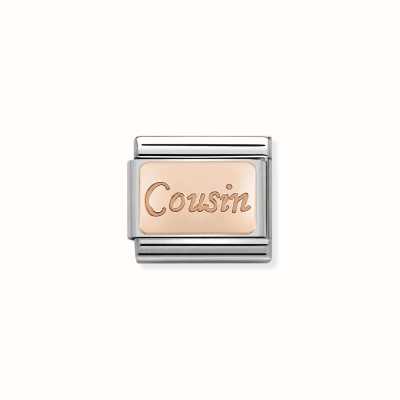 Nomination Composable Classic ENGRAVED WRITINGS Steel And 9k Rose Gold Cousin 430108/15