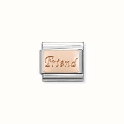 Nomination Composable Classic ENGRAVED WRITINGS Steel And 9k Rose Gold Friend 430108/14