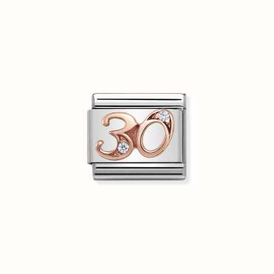 Nomination Composable Classic NUMBERS Steel Zircon And 9k Rose Gold 30 430315/30