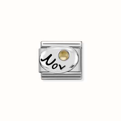 Nomination Composable Classic SYMBOLS In St.steel Sterling Silver And Stones November CITRINE 330505/11