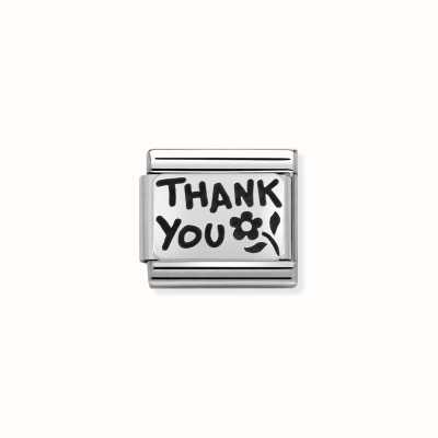 Nomination Composable Classic PLATES OXIDIZED Steel And Silver 925 THANK YOU 330102/42
