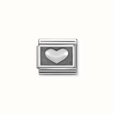 Nomination Composable Classic PLATES OXIDIZED Steel And Silver 925 Heart 330102/01