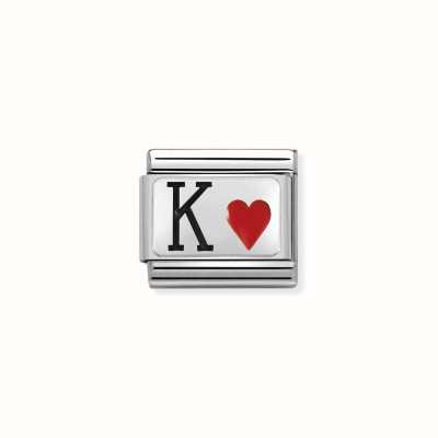 Nomination Composable CL OXIDIZED PLATES In Steel Enamel And 925 Silver King Hearts 330208/28