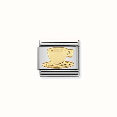 Nomination COMPOSABLE Classic DAILY LIFE In Stainless Steel With 18k Gold Coffee Cup 030109/05