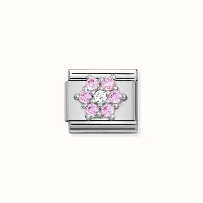 Nomination Composable CL SYMBOLS Steel Cz And Silver 925 RICH PINK And WHITE Flower 330322/03